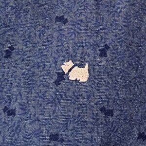 Ferrioni dog motif chambray shirt